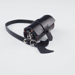 Handmade Mini Leather Cylinder Barrel bag charm Tiny BJD Blythe size 06-02